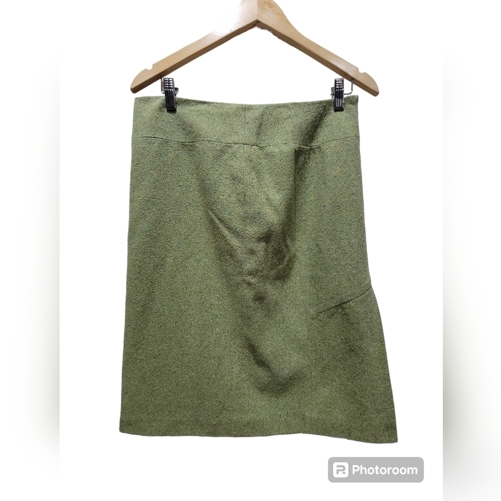 Ann Taylor LOFT Size 8 Cotton Blend Midi Skirt Side Slit Office Career Liner